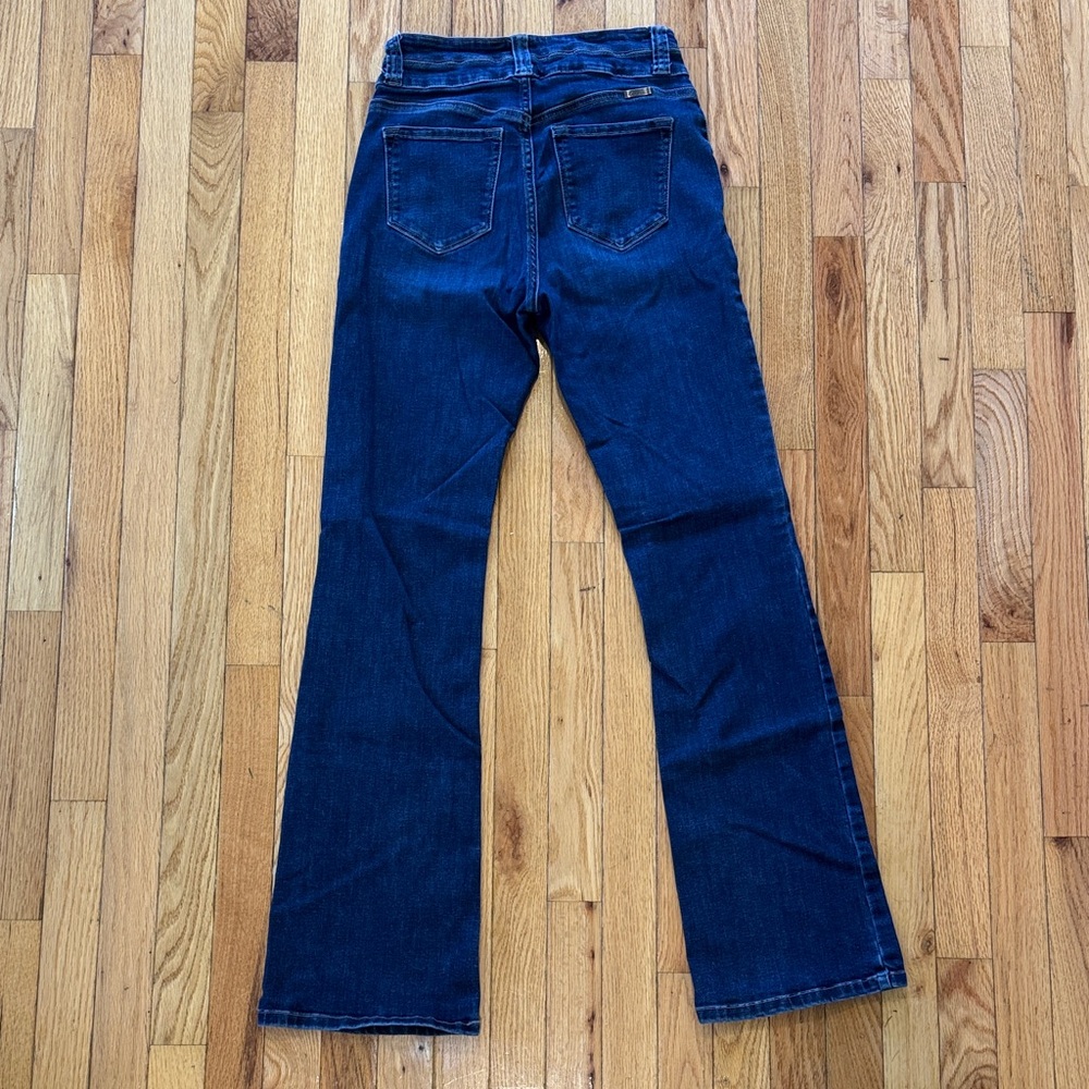 KanCan Dark Blue Denim Jeans with Tan Stitching - Picture 3 of 6